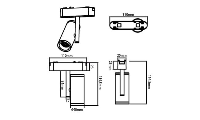Lampa LED Luxo 48V 8W 4000K Ringo 36° biała