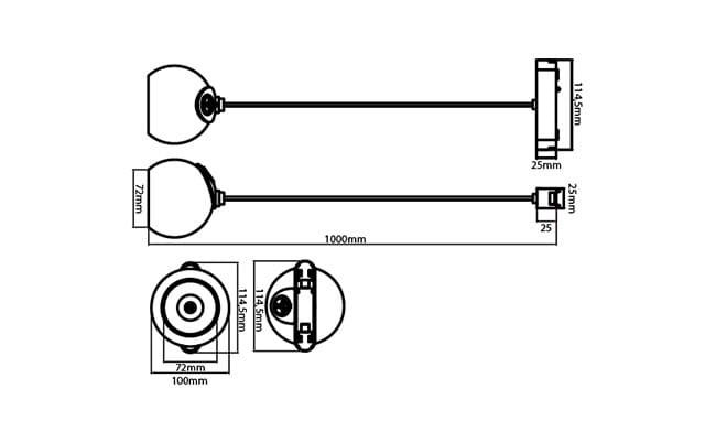 Lampa LED Luxo 48V 10W 4000K Mars wisząca biała