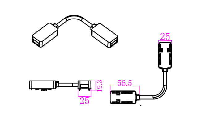 Łącznik zasilający Luxo 48V kabel biały