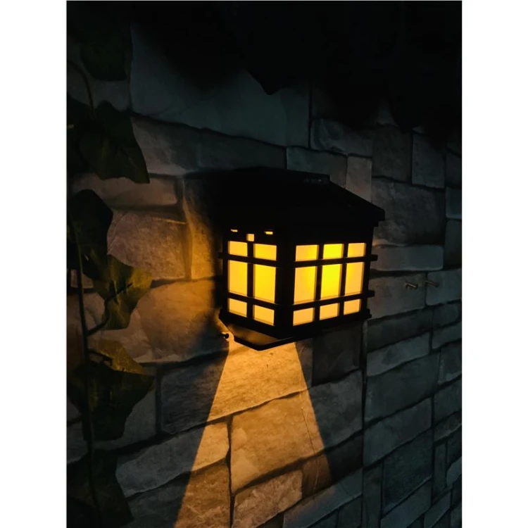 Lampa LED solarna kinkiet płomień