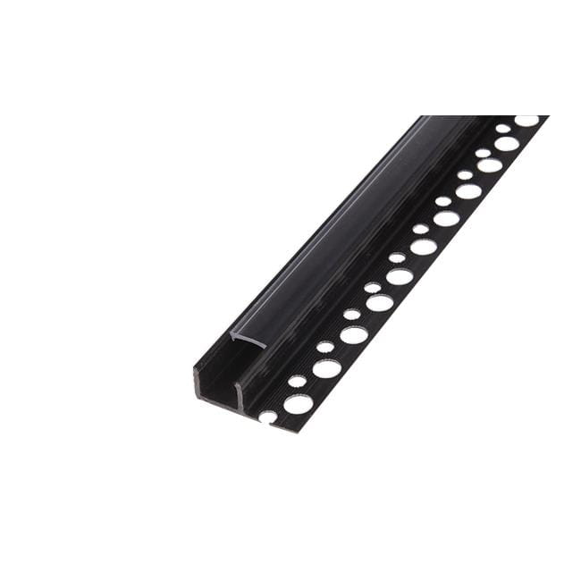 Profil LED PCV 33x12 wpuszczany  z kloszem czarny