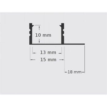 Profil LED PCV 33x12 wpuszczany  z kloszem czarny