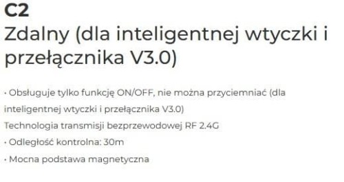 Pilot Zdalnego Sterowania Radiowy 2,4GHz Miboxer C2 do Włączników i Sterowników TRIAK