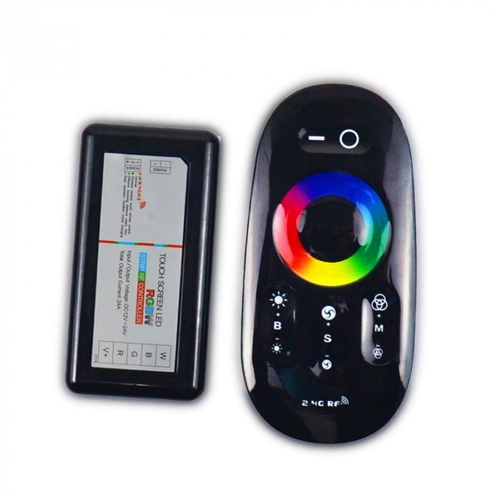 Sterownik z pilotem RGBW dotykowy 24A 288W RF CZARNY