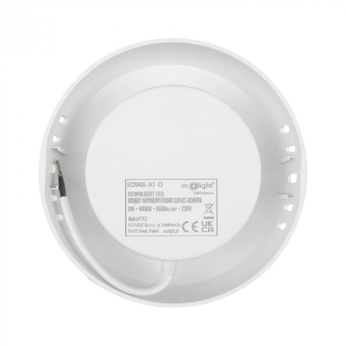 Downlight natynkowy okrąg 6W 4000K biały