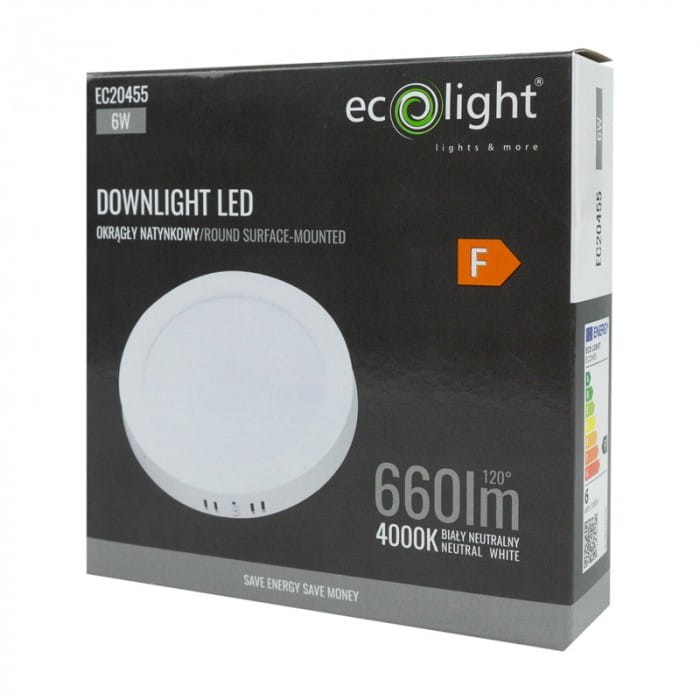 Downlight natynkowy okrąg 6W 4000K biały
