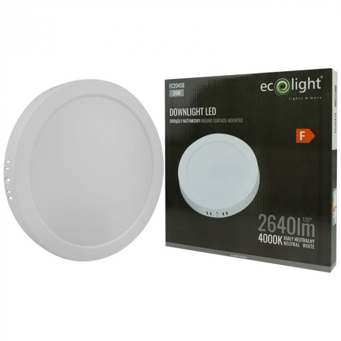 Downlight natynkowy okrąg 24W 4000K biały