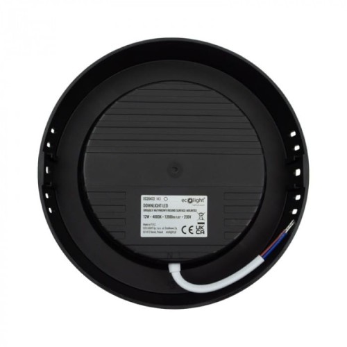Downlight natynkowy okrąg 12W 4000K czarny