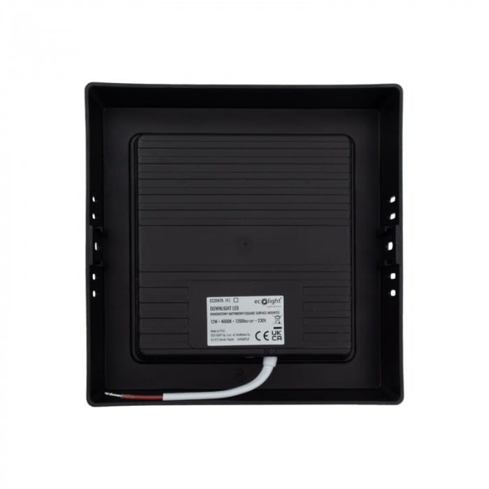 Downlight natynkowy kwadrat 12W 4000K czarny