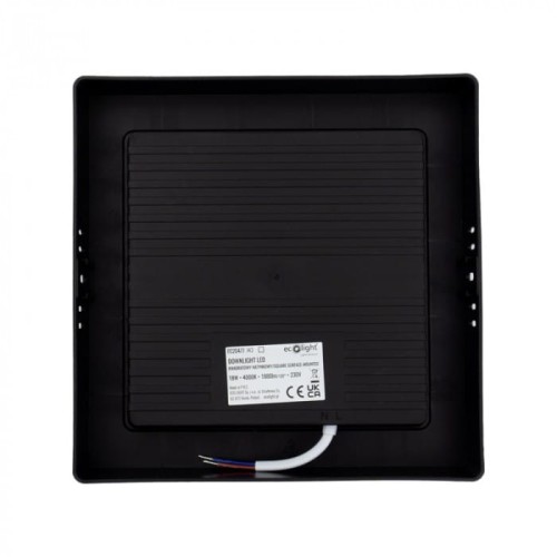 Downlight natynkowy kwadrat 18W 4000K czarny