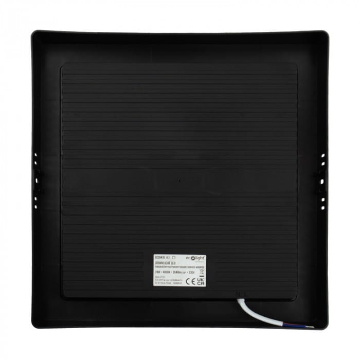 Downlight natynkowy kwadrat 24W 4000K czarny