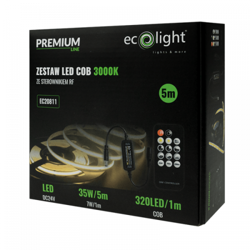 ZESTAW LED 320 COB 24V IP20 3000K /5m/