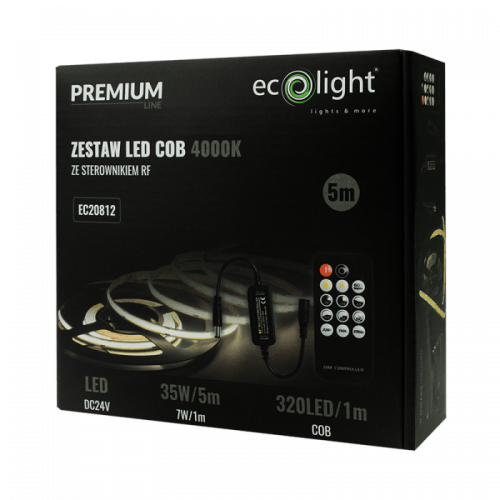 ZESTAW LED 320 COB 24V IP20 4000K /5m/