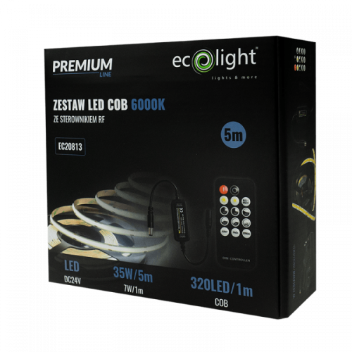 ZESTAW LED 320 COB 24V IP20 6000K /5m/