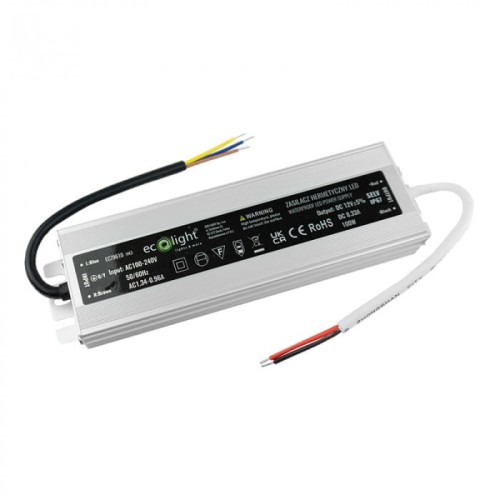 Zasilacz LED hermetyczny 100W 12V 8.33A 215x45x36
