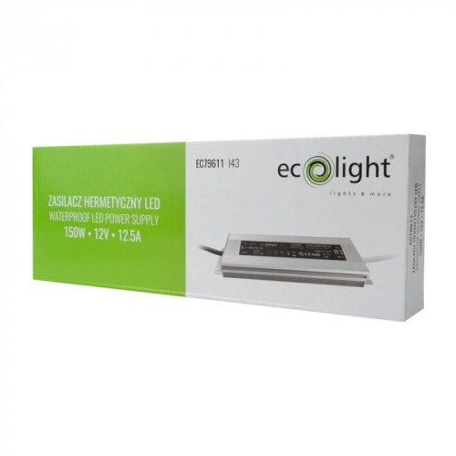 Zasilacz LED hermetyczny 150W 12V 12.5A 215x65x40