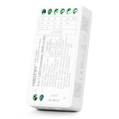 Mi-Boxer ODBIORNIK 12A RF 2.4G WiFi RGB/RGBW/RGBCCT FUT037W+