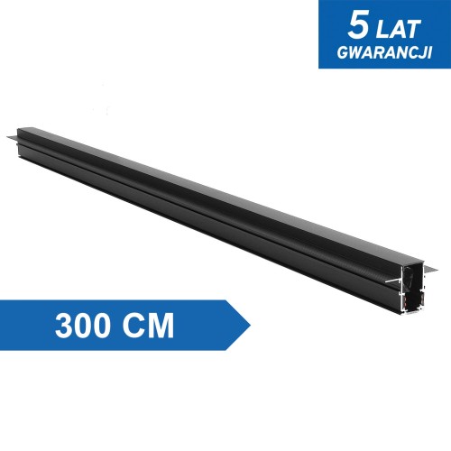 Szyna magnetyczna podtynkowa LL-20D 300cm czarna 12,5mm