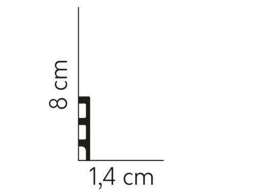 Listwa wielofunkcyjna MD014P Lakierowana | 8cm