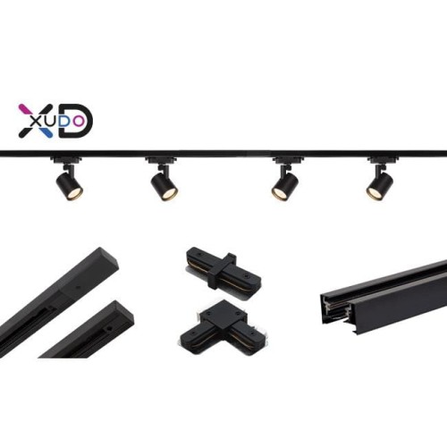 Tracklight 1-faza GU10 czarny x4 1,5m