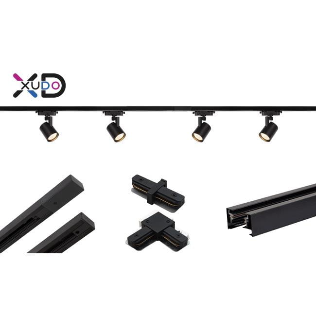 Tracklight 1-faza GU10 czarny x4 1,5m