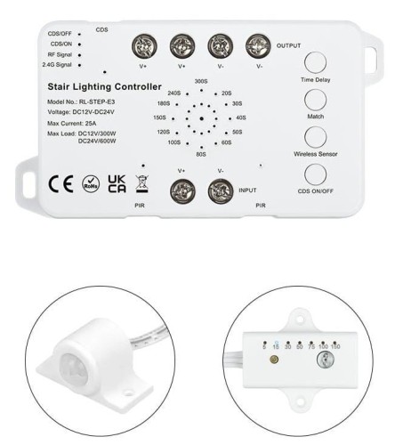 Sterownik Schodowy TREP-E3 12-24V 25A 2x PIR Czujnik Zmierzchu Miboxer
