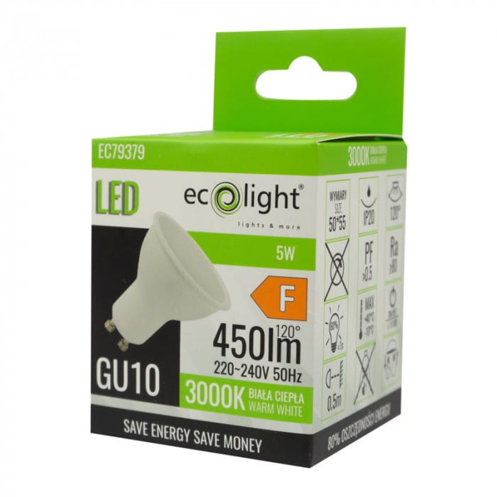 GU10 5W 3000K 400lm